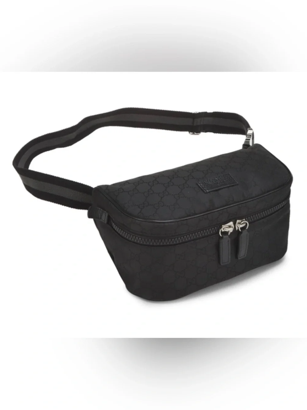 GUCCI Black GG Nylon Waist Pouch - Picture 1 of 6